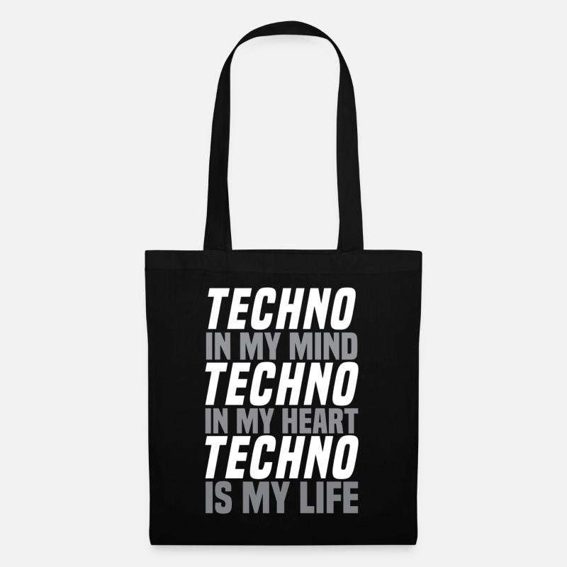 Techno - Stoffbeutel - Schwarz