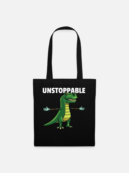 Dinosaurier Dino T-Rex Lustiger Süßer - Stoffbeutel - Schwarz