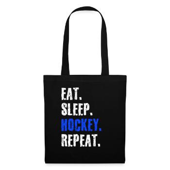 hockey manger dormir répéter - Sac en tissu - noir - Devant