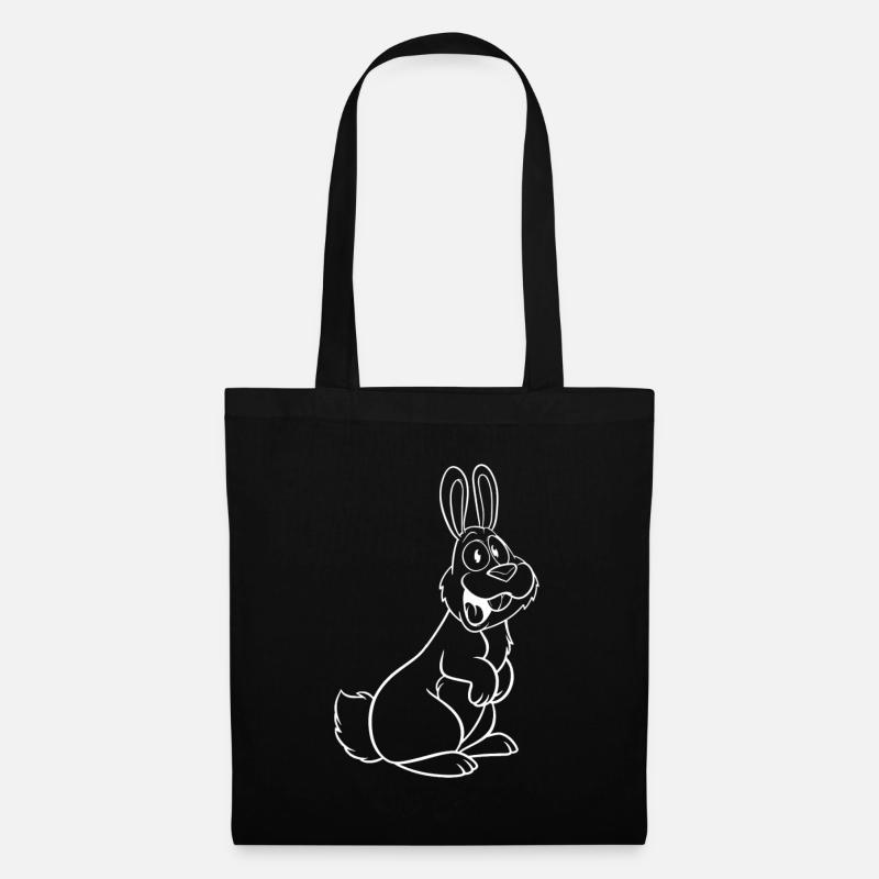Hase - Stoffbeutel - Schwarz