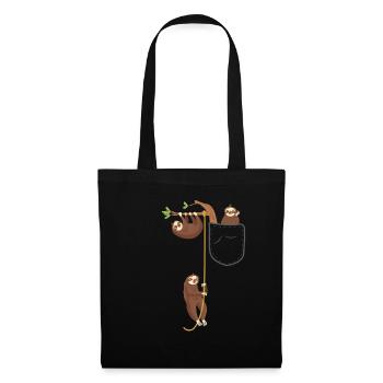 Animal de poche paresseux - Sac en tissu - noir - Devant