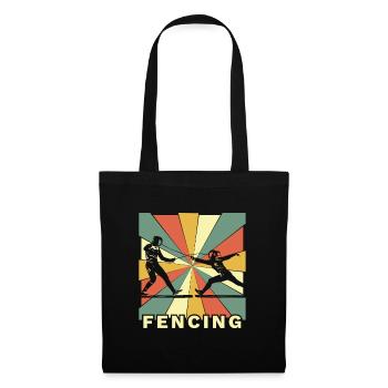 Foil fencing retro vintage gift - Tote Bag - black - Front