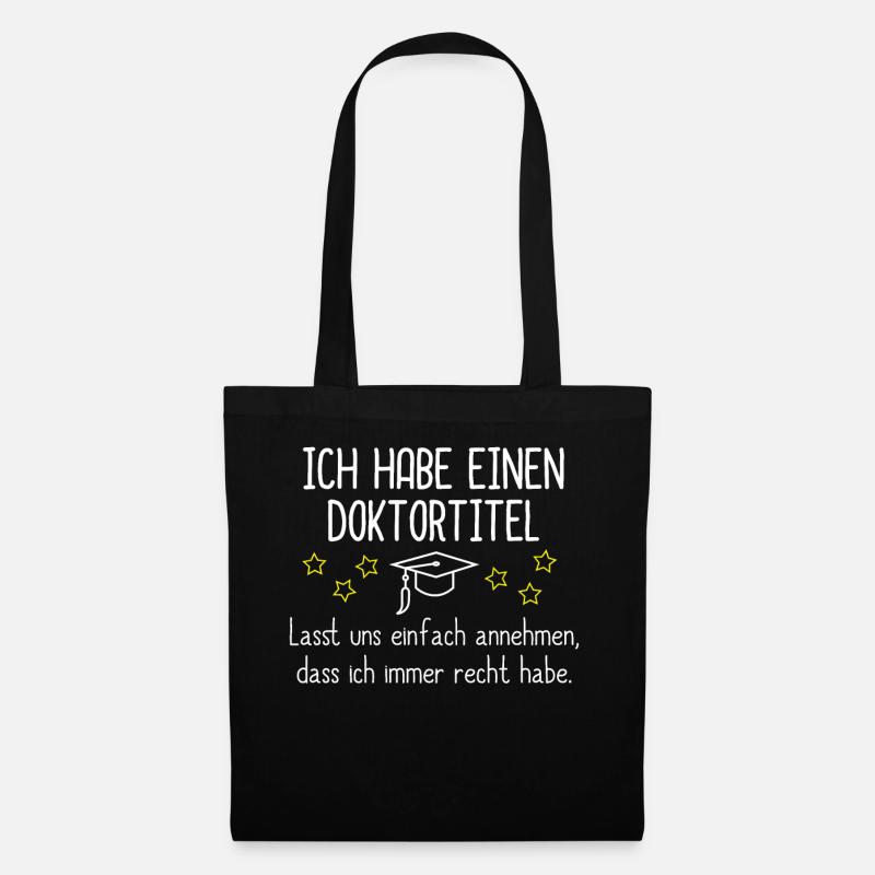 Geschenk Doktortitel - Stoffbeutel - Schwarz