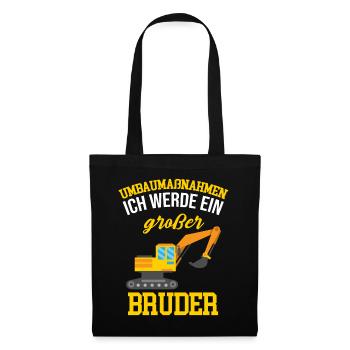 Kind Bruder Bagger - Stoffbeutel - Schwarz - Vorne