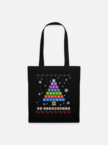 Chemistree, Weihnachtsbaum aus Periodensystem - Stoffbeutel - Schwarz