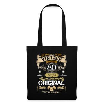 80 Jahre Retro Vintage Geburtstag - Stoffbeutel - Schwarz - Vorne