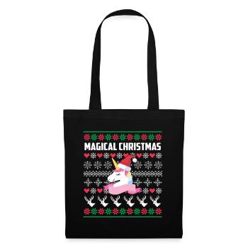Ugly Christmas Einhorn - Stoffbeutel - Schwarz - Vorne