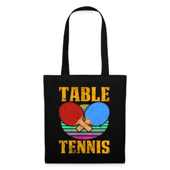 Vintage Retro Style Table Tennis Gift Idea - Tote Bag - black - Front