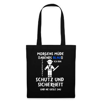 Security Türsteher Sicherheitsdienst Aufpasser - Stoffbeutel - Schwarz - Vorne