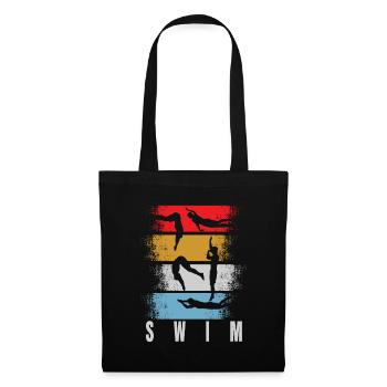 Rétro de natation - Sac en tissu - noir - Devant