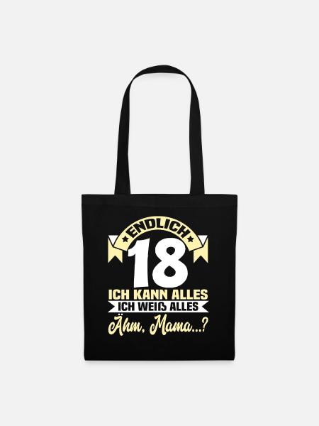 18 Geburtstag Spruch Geburtstagsgeschenk Geschenke - Stoffbeutel - Schwarz