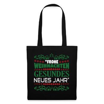 Weihnachten Weihnachten Weihnachten Weihnachten - Stoffbeutel - Schwarz - Vorne