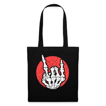 Skeleton hand sign rock music - Tote Bag - black - Front