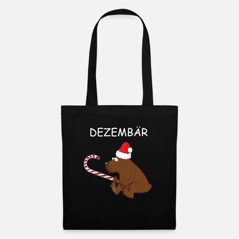 Dezember Bär Weihnachten Dezembär - Stoffbeutel - Schwarz