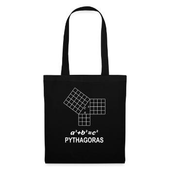 Satz des Pythagoras Geschenk für Mathe Lehrer Nerd - Stoffbeutel - Schwarz - Vorne
