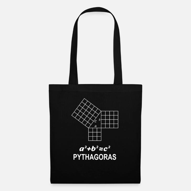 Satz des Pythagoras Geschenk für Mathe Lehrer Nerd - Stoffbeutel - Schwarz