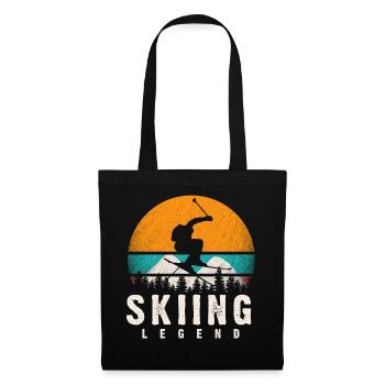 Apres Ski, Ski Legen, Ski Lehrer Outfit - Stoffbeutel - Schwarz - Vorne