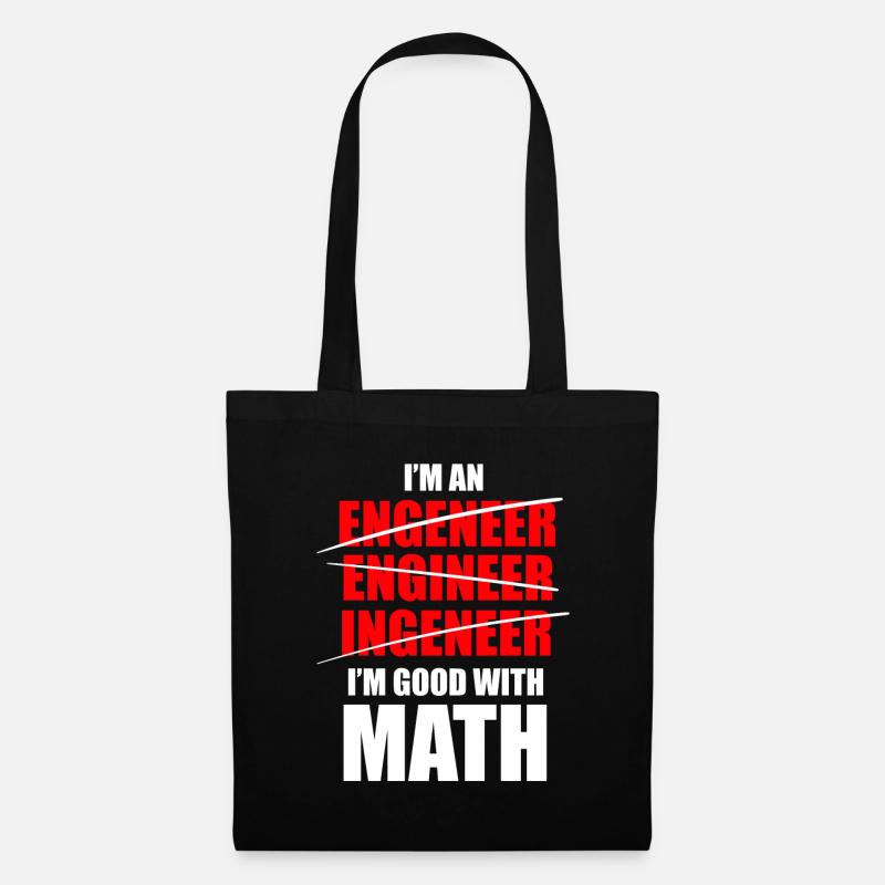 Mathe Ingenieur Sarkasmus Schule Lehrer Geschenke - Stoffbeutel - Schwarz