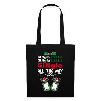 Gingle Bells Christmas avec Gin Gift - Sac en tissu - noir - Devant