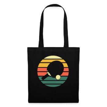 Rétro Vintage Ping Pong - Sac en tissu - noir - Devant