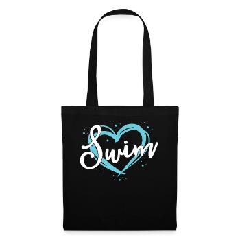 Amour Natation Maillot Équipe de Natation Heart Lover Blue - Sac en tissu - noir - Devant