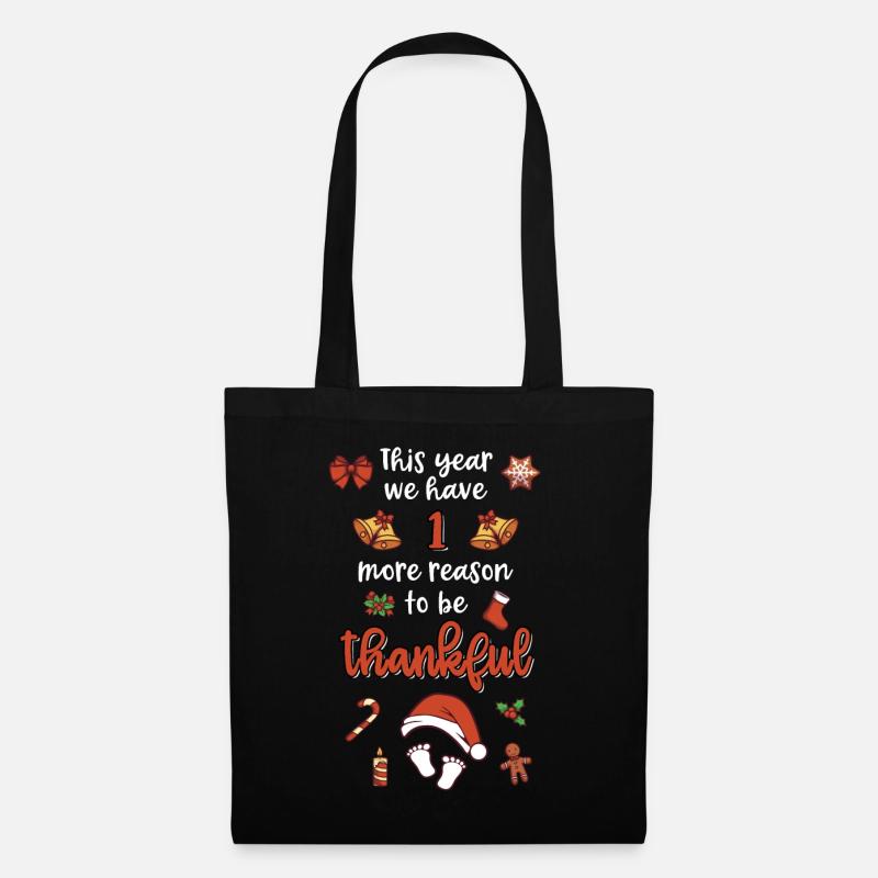 Annonce de grossesse de Noël bébé - Sac en tissu - noir
