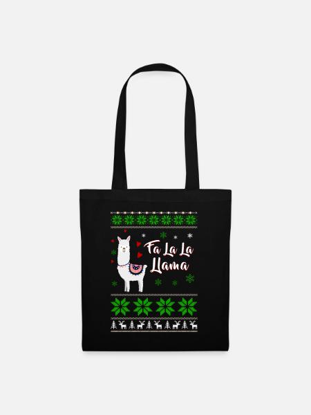 Ugly Christmas Llama - Stoffbeutel - Schwarz