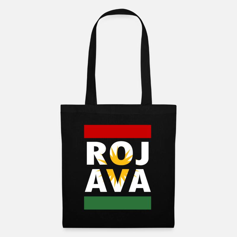 Rojava Kurdistan. free rojava. Defend Kurdistan - Tote Bag - black