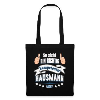 Kompetenter Hausmann Geschenk - Stoffbeutel - Schwarz - Vorne