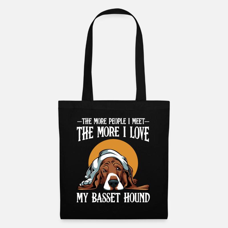 Basset Hound - Stoffbeutel - Schwarz