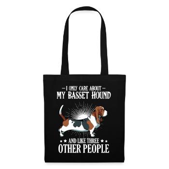 Basset Hound - Stoffbeutel - Schwarz - Vorne