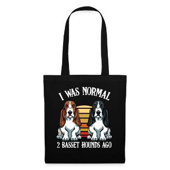 Basset Hound - Stoffbeutel - Schwarz - Vorne