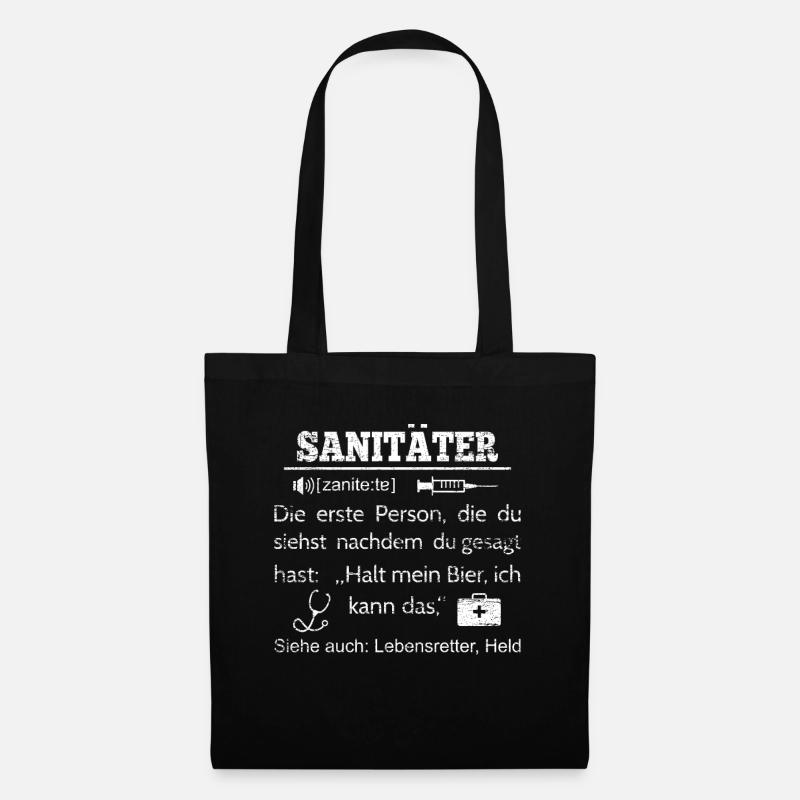 Sanitäter - Stoffbeutel - Schwarz