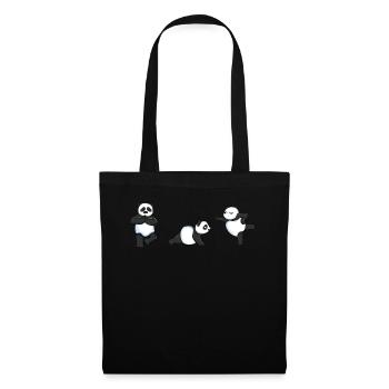 Panda Yoga Meditation Zen Namaste Gymnastik - Stoffbeutel - Schwarz - Vorne