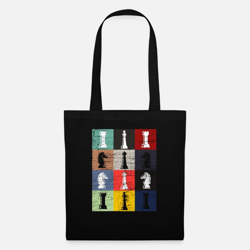 Pièces d'échecs - Sac en tissu - noir