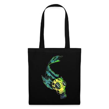 Fish in gas mask Pollution in the sea - Tote Bag - black - Front