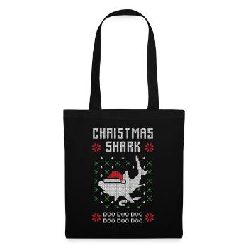 Requin de Noël moche Noël - Sac en tissu - noir - Devant