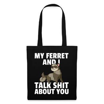 Furette douce drôle belette animal de compagnie - Sac en tissu - noir - Devant