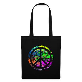 Peace - Farben - Stoffbeutel - Schwarz - Vorne