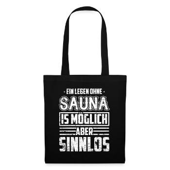 Saunagänger Geschenk - Stoffbeutel - Schwarz - Vorne