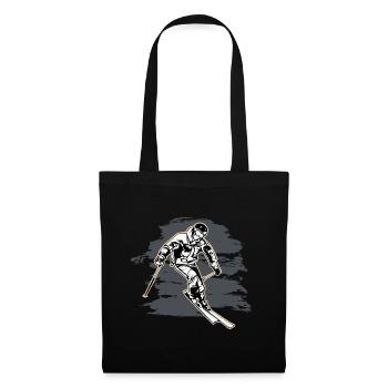 skieur - Sac en tissu - noir - Devant