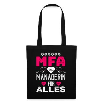 MFA Medizinische Fachangestellte Lustiges Geschenk - Stoffbeutel - Schwarz - Vorne