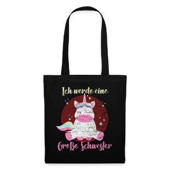 Ich werde eine große Schwester - Stoffbeutel - Schwarz - Vorne