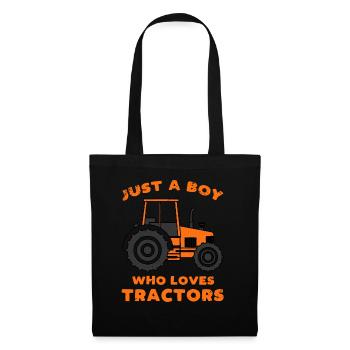Traktor Jungen Traktoren Spruch Geschenk - Stoffbeutel - Schwarz - Vorne