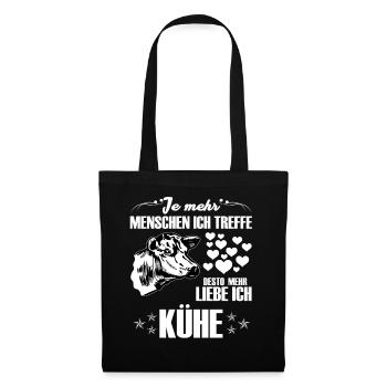 Kühe Geschenk - Stoffbeutel - Schwarz - Vorne