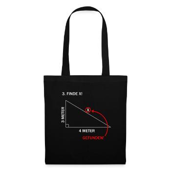 Finde X I Mathe Humor Spaß Geometrie Nerd - Stoffbeutel - Schwarz - Vorne