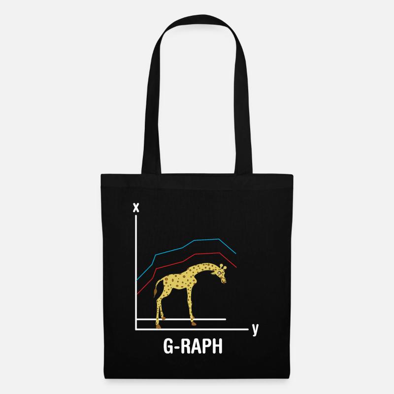 Girafes graphique - Sac en tissu - noir