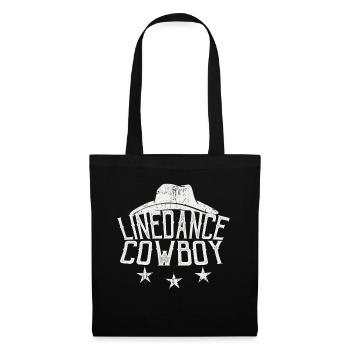 Linedance Cowboy Linedancer cadeau - Sac en tissu - noir - Devant