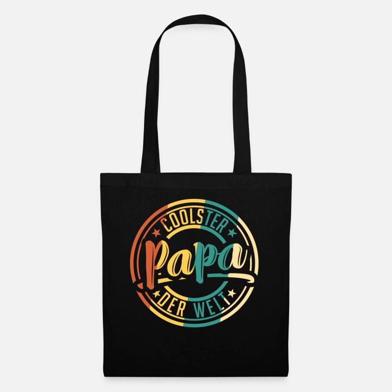 Papa Vater Retro Geschenk - Stoffbeutel - Schwarz