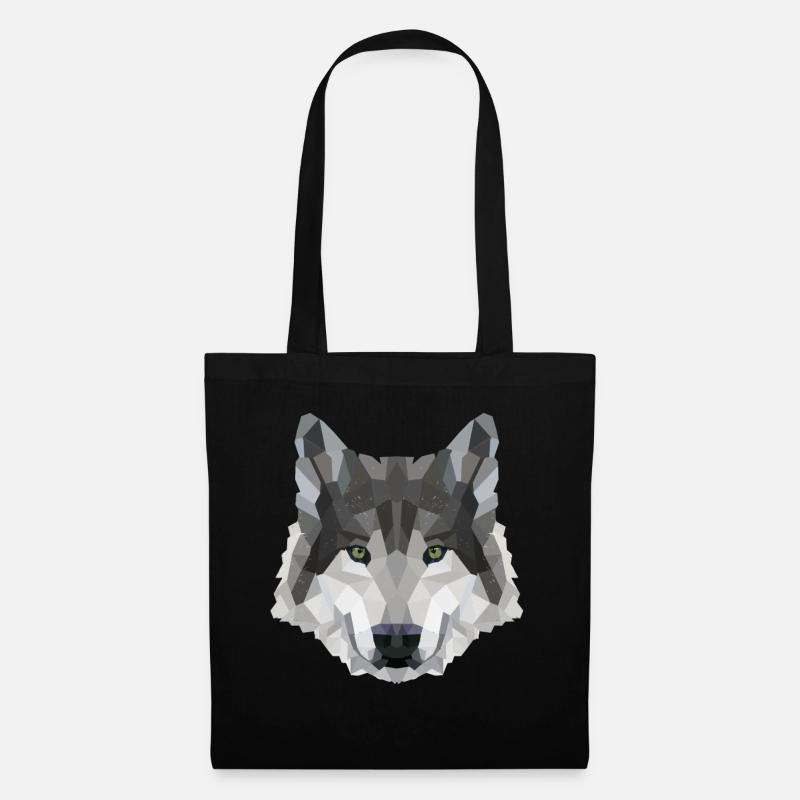 POLYGON WOLF MYTH FANTASY Husky - Stoffbeutel - Schwarz